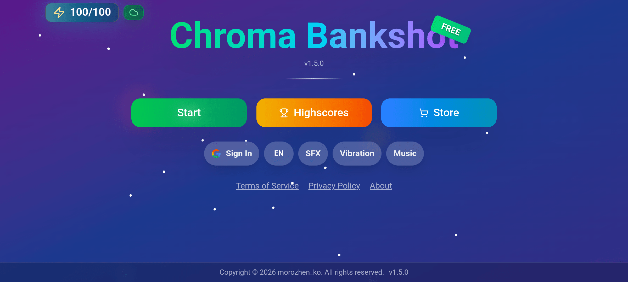 [SCREENSHOT: Main menu]