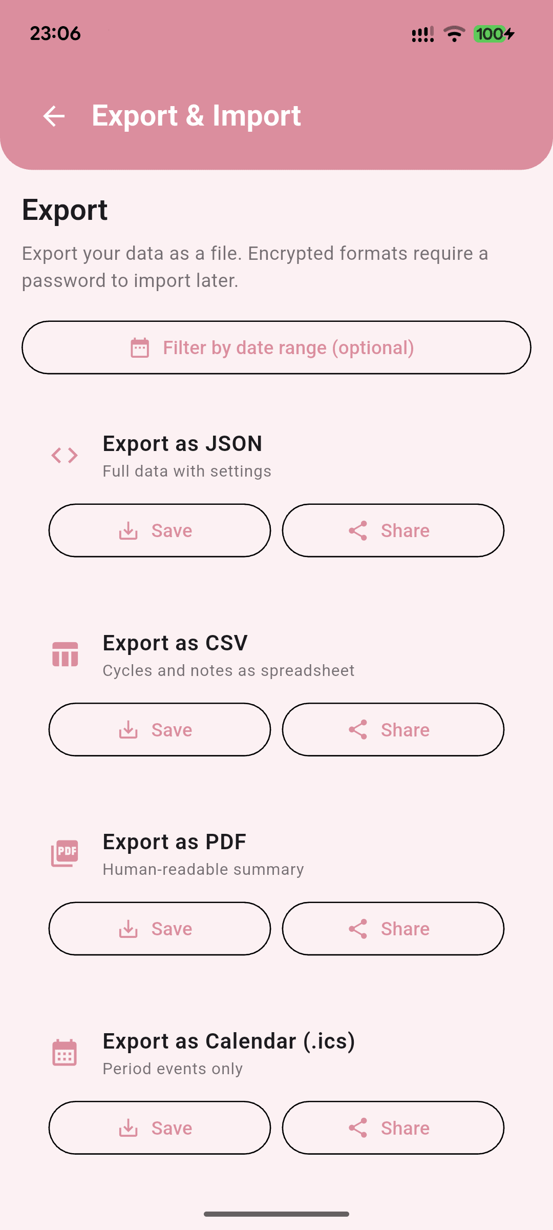 [SCREENSHOT: Export]