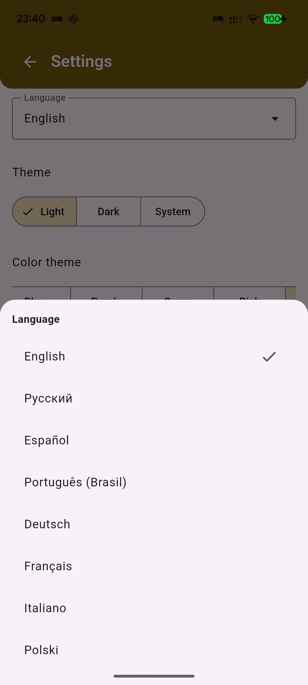 [SCREENSHOT: Languages]